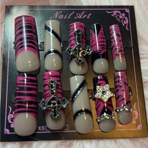 Zebra Bling Press On Nails